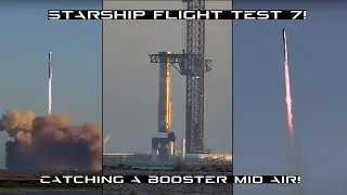 Remote Camera View of Starship Flight Test 7 Launch and Catch!