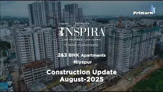 Construction Update Aug 2025 | Primark Inspira, 2&3 BHK Flats, Miyapur | Live Inspired. Live Iconic.