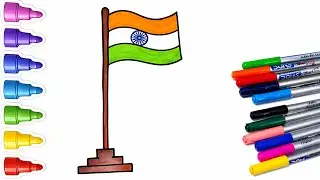 Flag drawing Republic Day Special | Easy Indian Flag Drawing for Kids 🇮🇳 | 26 January Drawing 