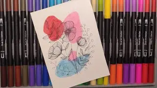 Floral Vibes | Минимализм фломастерами &ndash; Easy Marker Art 2025 🌺🌺🌺 #MarkerArt2025 #MinimalistDrawing