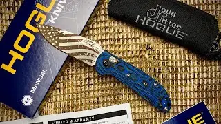 Hogue Doug Ritter Mini-RSK American Flag G-Mascus Blue G-10 Stonewashed CPM-20CV