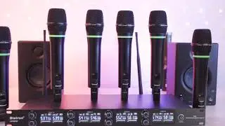 Bietrun 8-Channel Wireless Microphone System with 8 Rechargeable Mics Wireless-WXM30