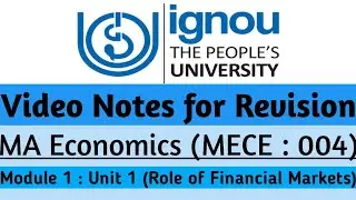 MA Economics Notes | MECE 004 Notes | Financial Market & Institutions | IGNOU Exam Notes | 2nd Sem