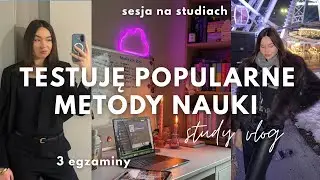 STUDY VLOG 🎀 | TESTUJĘ POPULARNE METODY NAUKI W SESJI 📚✨🤯