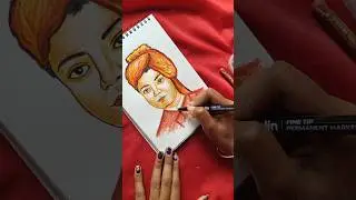 I drew a picture of Swami Vivekananda 🫶🏼❤️ || #shortfeed #art #reels #painting #drawing #minivlog...