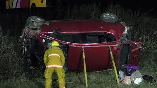 Familia Accidentada Tras Volcar en la Ruta 33