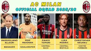 AC MILAN OFFICIAL SQUAD LIST SEASON 2025/26