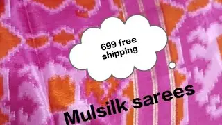 soft mulsilk sarees #ikkat #pattern 699 free shipping for booking WhatsApp 9390029982 #wholesale