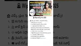 🚨Permanent jobs from Wipro | WFH Jobs | Wipro Recruitment 2025 |Latest jobs in Telugu |Job Search