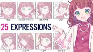 I drew 25 DIFFERENT emotions | 25 Expressions CHALLENGE