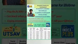 LIC Jeevan Utsav & Index Plus Plan | Guaranteed Income + Lifetime Benefits |Insurance Advisor
