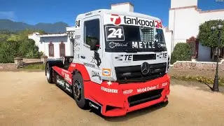 Forza Horizon 5 . Mercedes-Benz #24 Tankpool24 Racing Truck 2015 . Car Show Speed Jump Crash Test .