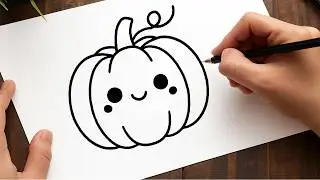 How to Draw a Cute Pumpkin 🎃