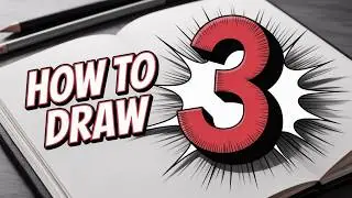 How to draw an amazing 3D number 3? 3D drawing tutorial on checkerboard paper for beginners! 😲✏️
