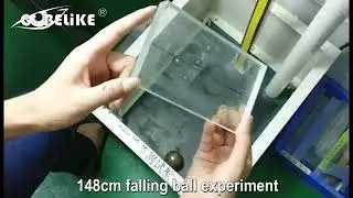 Super anti shock Panda glass fall ball test 500g steel ball 148cm Gobelike