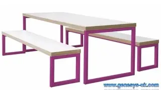 Block Steel Colour Breakout Table And Bench | Breakout Furniture
