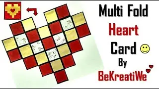 Multi Fold Heart Card | Valentine Special | Handmade Love Greeting Card - By BeKreatiWe :)