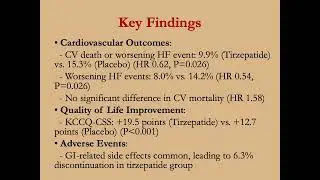 SUMMIT Trial: Tirzepatide in Heart Failure due to HFpEF & Obesity