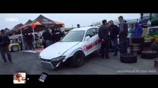 Inside! Service park of RDS 2014. Car crahes & repairs.