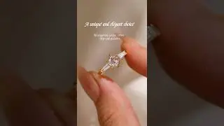 Hexagonal center stone with step-cut side stones, unique and elegant.💍#engagementring #labdiamond