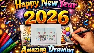 Happy New Year drawing 2026 | easy and beautiful | easy drawing
