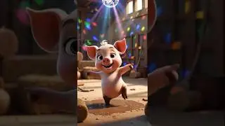 Disco Piggy Dance Party! 🐷🪩#Piglet #Dance #Shorts #FarmFun