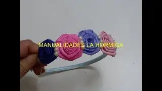 Como Hacer Flor Rococo Facilmente👍🌼❤️ Flor Listón Delgado/Diadema para Niñas  by Ana Maria  #335