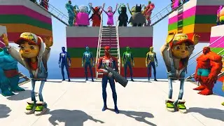 GTA 5 Epic Ragdolls | Spiderman and Super Heroes Jumps/fails (Euphoria Physics) Episode 91