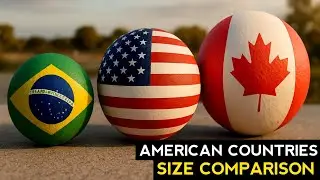 American Countries Size Comparison - Countryballs