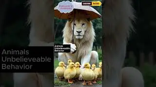 🦁☔ Lion Becomes Umbrella Hero in Rainstorm! Protecting Tiny Animals Will Melt Your Heart!