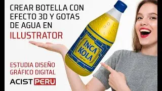 Crear una botella con el efecto giro 3d y gotas de agua en Illustrator