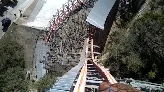 Iron Rattler POV Awesome Cliff Diving Coaster, Six Flags Fiesta Texas