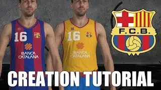 NBA 2K21 ✪ FC Barcelona: Retro 1989-1990 Jersey Creation Tutorial | Logos Download in Description