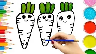 How to Draw Cute Carrots Drawing  | Carrot drawing tutorial
