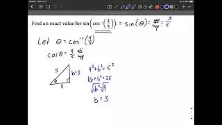 Composition of trig function and inverse trig function | sin(cos^-1)