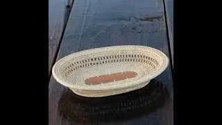 Small Sustainable Fair Trade Handmade Oval Tray With Palm Leaf Center