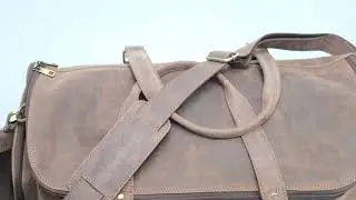 WILD WOODS Leren Unisex Weekendtas Reistas met Opbergvak