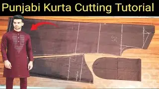 Punjabi Kurta Cutting Tutorial পাঞ্জাবি কুর্তা কাটিং সহজ নিয়ম | Full Step by Step Tailoring