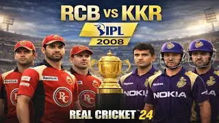 RCB vs KKR IPL 2008 Highlights | Hindi Commentary | Real Cricket 24 Gameplay |