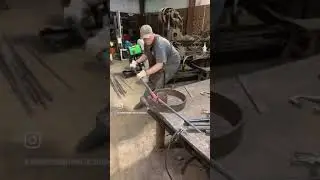 Nazel B3 forging and texturing. Working on spiral railing.