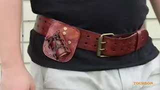 TOURBON | Leather Hammer Holder with Adjustable Strap for Tool Belt