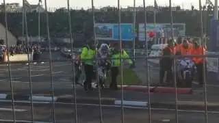 NW200 rider Paul Shoesmith after crash @ Metropole Corner 14-05-2015