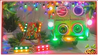 Dj Light Navratri durga  Murti Mini DJ Truck Radha Krishna Trolley