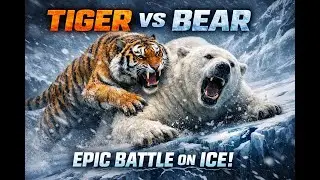 Tiger Hunts Bear on Ice ❄️🐅Frozen Mountain Animal Chase 🐻Tiger vs Bear &ndash; Ice World 🌨️