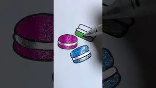 Tiny macarons, perfect colors ✨ #coloring #glitter #shorts #satisfying #art