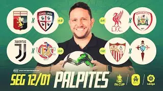 PALPITES DE FUTEBOL PARA HOJE 12/01/2026 - JUVENTUS X CREMONESE, LIVERPOOL X BARNSLEY