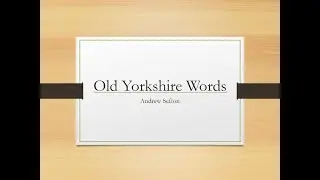Old Yorkshire Words