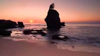 Kubu Beach  Bali, Sunset, Relaxing Ocean waves sound with Relaxing Music.