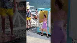 Dress change at beach prank 😂 funny meme reaction #shorts