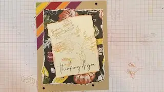 Final fall card?? Using Soft Seedlings, Rustic Harvest DSP  and finger daubers.